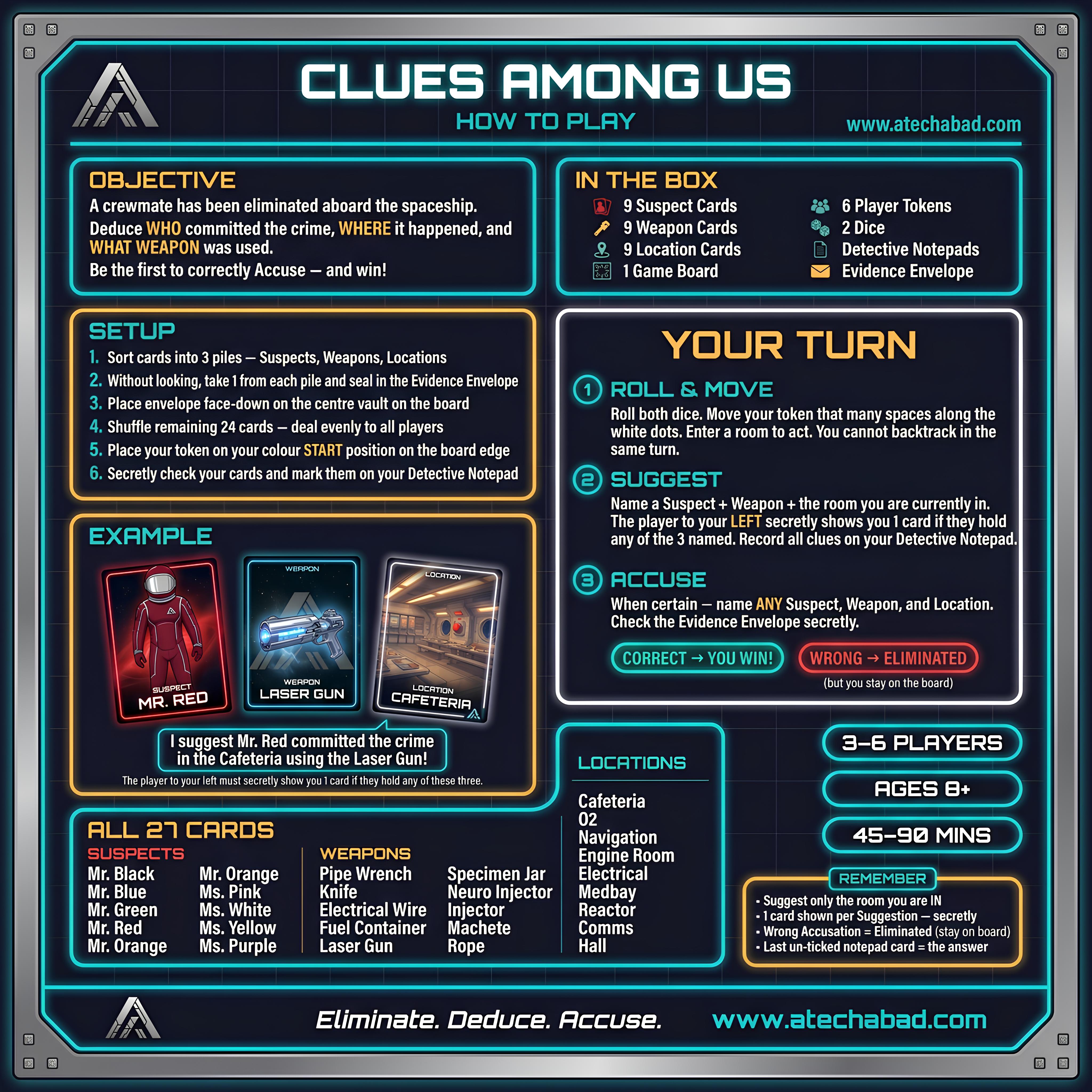 Clue Among Us (3-6 players Board Game) - additional view